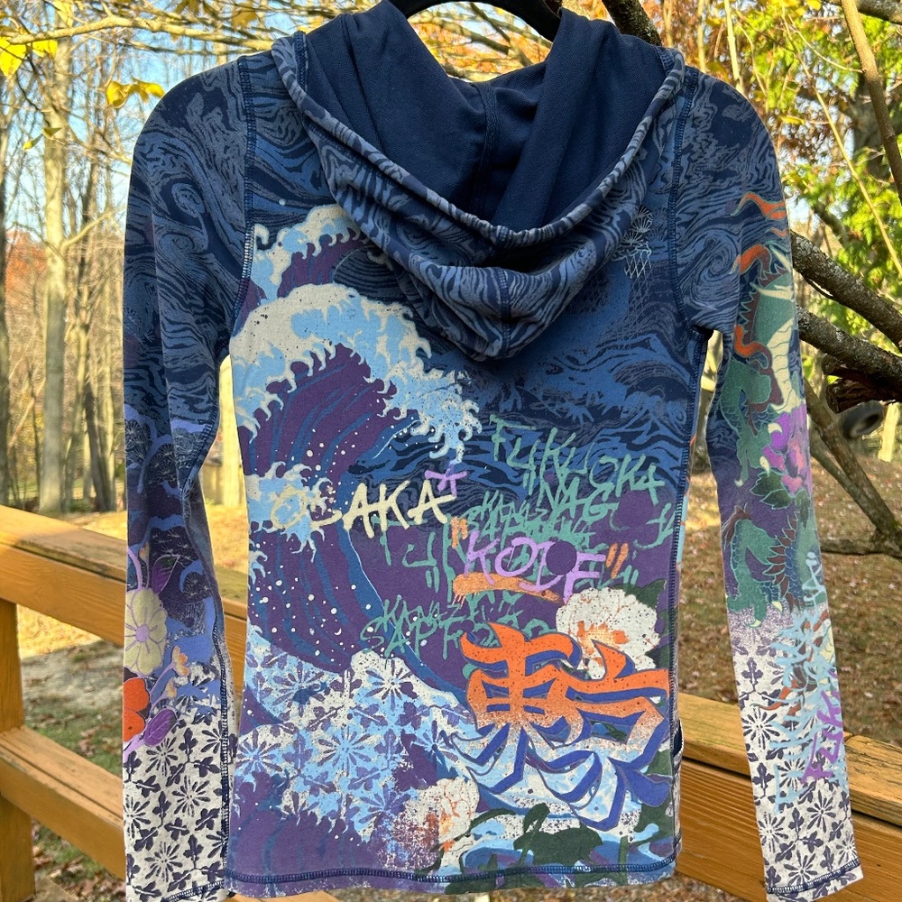 Lucky Brand Sweatshirt Hoodie Asian Geisha Year of the Dragon 2000 Y2K, Size XS - Picture 12 of 16